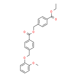 ChemSpider 2D Image | 4-(Ethoxycarbonyl)benzyl 4-[(2-methoxyphenoxy)methyl]benzoate | C25H24O6