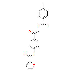 ChemSpider 2D Image | 4-{[(4-Methylbenzoyl)oxy]acetyl}phenyl 2-furoate | C21H16O6