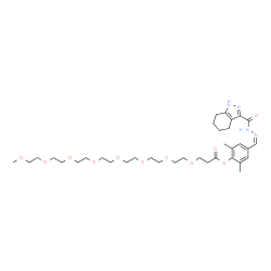 ChemSpider 2D Image | 2,6-Dimethyl-4-{(Z)-[(4,5,6,7-tetrahydro-1H-indazol-3-ylcarbonyl)hydrazono]methyl}phenyl 2,5,8,11,14,17,20,23-octaoxahexacosan-26-oate | C35H54N4O11