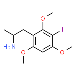 ChemSpider 2D Image | 1-(3-Iodo-2,4,6-trimethoxyphenyl)-2-propanamine | C12H18INO3