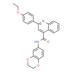 ChemSpider 2D Image | N-(2,3-Dihydro-1,4-benzodioxin-6-yl)-2-(4-ethoxyphenyl)-4-quinolinecarboxamide | C26H22N2O4