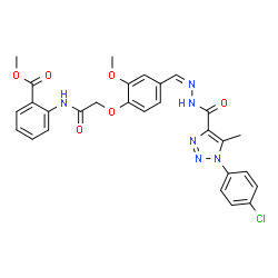 ChemSpider 2D Image | Methyl 2-[({4-[(Z)-({[1-(4-chlorophenyl)-5-methyl-1H-1,2,3-triazol-4-yl]carbonyl}hydrazono)methyl]-2-methoxyphenoxy}acetyl)amino]benzoate | C28H25ClN6O6