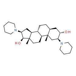 ChemSpider 2D Image | (2beta,3alpha,5alpha,16beta,17beta)-2,16-Di(1-piperidinyl)androstane-3,17-diol | C29H50N2O2