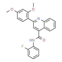 ChemSpider 2D Image | 2-(2,4-Dimethoxyphenyl)-N-(2-fluorophenyl)-4-quinolinecarboxamide | C24H19FN2O3