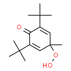 ChemSpider 2D Image | 2,6-Di-tert-butyl-4-hydroperoxy-4-methyl-2,5-cyclohexadien-1-one | C15H24O3