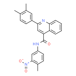 ChemSpider 2D Image | 2-(3,4-Dimethylphenyl)-N-(4-methyl-3-nitrophenyl)-4-quinolinecarboxamide | C25H21N3O3