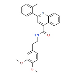 ChemSpider 2D Image | N-[2-(3,4-Dimethoxyphenyl)ethyl]-2-(2-methylphenyl)-4-quinolinecarboxamide | C27H26N2O3