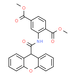 ChemSpider 2D Image | Dimethyl 2-[(9H-xanthen-9-ylcarbonyl)amino]terephthalate | C24H19NO6