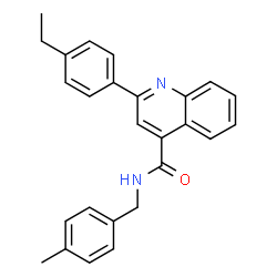 ChemSpider 2D Image | 2-(4-Ethylphenyl)-N-(4-methylbenzyl)-4-quinolinecarboxamide | C26H24N2O
