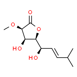 ChemSpider 2D Image | gulo-Non-6-enonic acid, 6,7,8,9-tetradeoxy-8-methyl-2-O-methyl-, Î³-lactone, (6E)- | C11H18O5
