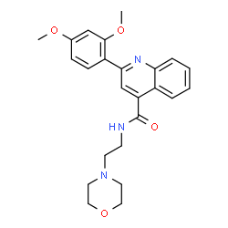 ChemSpider 2D Image | 2-(2,4-Dimethoxyphenyl)-N-[2-(4-morpholinyl)ethyl]-4-quinolinecarboxamide | C24H27N3O4