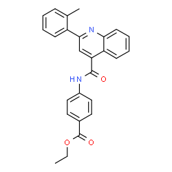 ChemSpider 2D Image | Ethyl 4-({[2-(2-methylphenyl)-4-quinolinyl]carbonyl}amino)benzoate | C26H22N2O3