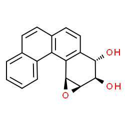 ChemSpider 2D Image | (+)-(1s,2r,3r,4s)-3,4-dihydroxy-1,2-epoxy-1,2,3,4-tetrahydrobenzo(c)phenanthrene | C18H14O3