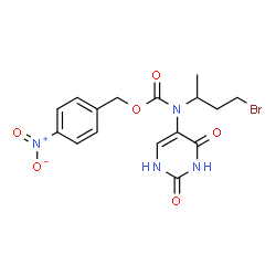 ChemSpider 2D Image | 4-Nitrobenzyl (4-bromo-2-butanyl)(2,4-dioxo-1,2,3,4-tetrahydro-5-pyrimidinyl)carbamate | C16H17BrN4O6