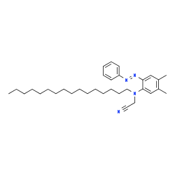 ChemSpider 2D Image | [{4,5-Dimethyl-2-[(E)-phenyldiazenyl]phenyl}(hexadecyl)amino]acetonitrile | C32H48N4
