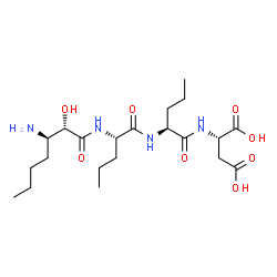 ChemSpider 2D Image | N-[(2S,3R)-3-Amino-2-hydroxyheptanoyl]-L-norvalyl-L-norvalyl-L-aspartic acid | C21H38N4O8