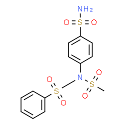 ChemSpider 2D Image | N-(Methylsulfonyl)-N-(4-sulfamoylphenyl)benzenesulfonamide | C13H14N2O6S3