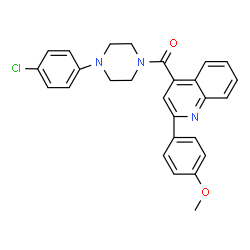 ChemSpider 2D Image | [4-(4-Chlorophenyl)-1-piperazinyl][2-(4-methoxyphenyl)-4-quinolinyl]methanone | C27H24ClN3O2
