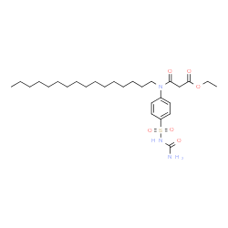 ChemSpider 2D Image | Ethyl 3-{[4-(carbamoylsulfamoyl)phenyl](hexadecyl)amino}-3-oxopropanoate | C28H47N3O6S