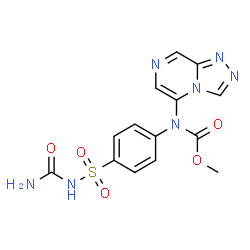 ChemSpider 2D Image | Methyl [4-(carbamoylsulfamoyl)phenyl][1,2,4]triazolo[4,3-a]pyrazin-5-ylcarbamate | C14H13N7O5S