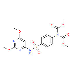 ChemSpider 2D Image | Dimethyl {4-[(2,6-dimethoxy-4-pyrimidinyl)sulfamoyl]phenyl}imidodicarbonate | C16H18N4O8S