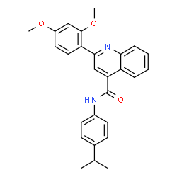 ChemSpider 2D Image | 2-(2,4-Dimethoxyphenyl)-N-(4-isopropylphenyl)-4-quinolinecarboxamide | C27H26N2O3