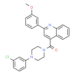 ChemSpider 2D Image | [4-(3-Chlorophenyl)-1-piperazinyl][2-(3-methoxyphenyl)-4-quinolinyl]methanone | C27H24ClN3O2