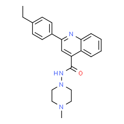 ChemSpider 2D Image | 2-(4-Ethylphenyl)-N-(4-methyl-1-piperazinyl)-4-quinolinecarboxamide | C23H26N4O