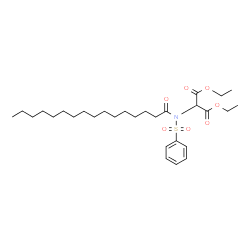 ChemSpider 2D Image | Diethyl [palmitoyl(phenylsulfonyl)amino]malonate | C29H47NO7S