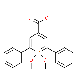 ChemSpider 2D Image | Methyl 1,1-dimethoxy-2,6-diphenyl-1lambda~5~-phosphinine-4-carboxylate | C21H21O4P