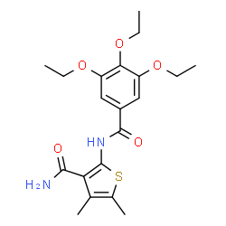 ChemSpider 2D Image | 4,5-Dimethyl-2-[(3,4,5-triethoxybenzoyl)amino]-3-thiophenecarboxamide | C20H26N2O5S