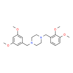 ChemSpider 2D Image | 1-(2,3-Dimethoxybenzyl)-4-(3,5-dimethoxybenzyl)piperazine | C22H30N2O4