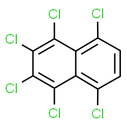 ChemSpider 2D Image | 1,2,3,4,5,8-Hexachloronaphthalene | C10H2Cl6
