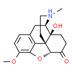 ChemSpider 2D Image | (5alpha,17S)-14-Hydroxy-3-methoxy-17-methyl-6-oxo-4,5-epoxymorphinan-17-ium | C18H22NO4