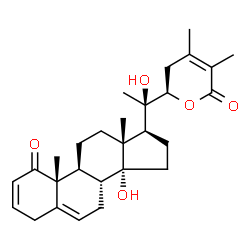 ChemSpider 2D Image | (22R)-14,20-Dihydroxy-22,26-epoxyergosta-2,5,24-triene-1,26-dione | C28H38O5