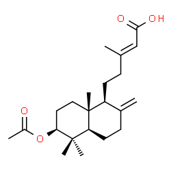 ChemSpider 2D Image | (2E)-5-[(1S,4aR,6S,8aR)-6-Acetoxy-5,5,8a-trimethyl-2-methylenedecahydro-1-naphthalenyl]-3-methyl-2-pentenoic acid | C22H34O4