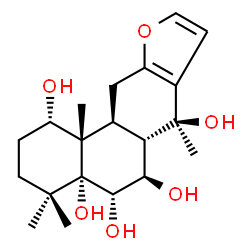 ChemSpider 2D Image | (1S,4aR,5S,6R,6aS,7S,11aS,11bS)-4,4,7,11b-Tetramethyl-1,3,4,5,6,6a,7,11,11a,11b-decahydrophenanthro[3,2-b]furan-1,4a,5,6,7(2H)-pentol | C20H30O6