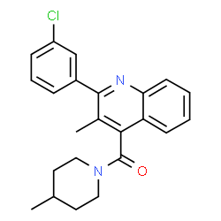 ChemSpider 2D Image | [2-(3-Chlorophenyl)-3-methyl-4-quinolinyl](4-methyl-1-piperidinyl)methanone | C23H23ClN2O
