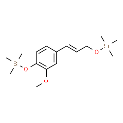 ChemSpider 2D Image | {[(2E)-3-{3-Methoxy-4-[(trimethylsilyl)oxy]phenyl}-2-propen-1-yl]oxy}(trimethyl)silane | C16H28O3Si2