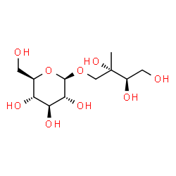 ChemSpider 2D Image | (2S,3R)-2,3,4-Trihydroxy-2-methylbutyl beta-D-glucopyranoside | C11H22O9