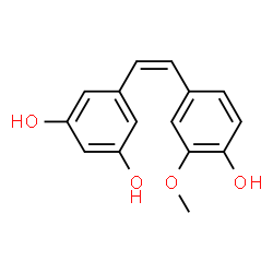 ChemSpider 2D Image | 5-[(Z)-2-(4-Hydroxy-3-methoxyphenyl)vinyl]-1,3-benzenediol | C15H14O4