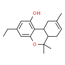 ChemSpider 2D Image | 3-Ethyl-6,6,9-trimethyl-6a,7,10,10a-tetrahydro-6H-benzo[c]chromen-1-ol | C18H24O2