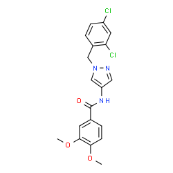 ChemSpider 2D Image | N-[1-(2,4-Dichlorobenzyl)-1H-pyrazol-4-yl]-3,4-dimethoxybenzamide | C19H17Cl2N3O3