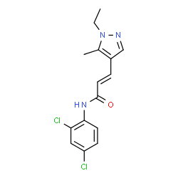 ChemSpider 2D Image | (2E)-N-(2,4-Dichlorophenyl)-3-(1-ethyl-5-methyl-1H-pyrazol-4-yl)acrylamide | C15H15Cl2N3O