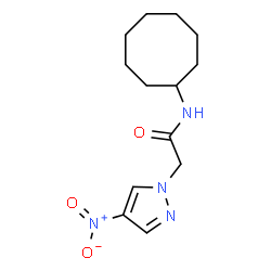 ChemSpider 2D Image | N-Cyclooctyl-2-(4-nitro-1H-pyrazol-1-yl)acetamide | C13H20N4O3
