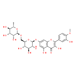 ChemSpider 2D Image | TAMARIXETIN-7-RUTINOSIDE(P) | C28H32O16