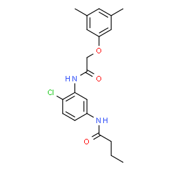 ChemSpider 2D Image | N-(4-Chloro-3-{[(3,5-dimethylphenoxy)acetyl]amino}phenyl)butanamide | C20H23ClN2O3