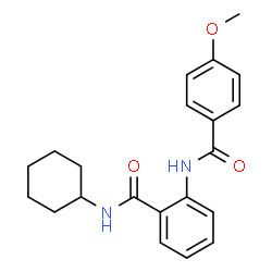ChemSpider 2D Image | N-Cyclohexyl-2-[(4-methoxybenzoyl)amino]benzamide | C21H24N2O3