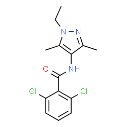 ChemSpider 2D Image | 2,6-Dichloro-N-(1-ethyl-3,5-dimethyl-1H-pyrazol-4-yl)benzamide | C14H15Cl2N3O
