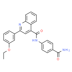 ChemSpider 2D Image | N-(4-Carbamoylphenyl)-2-(3-ethoxyphenyl)-4-quinolinecarboxamide | C25H21N3O3